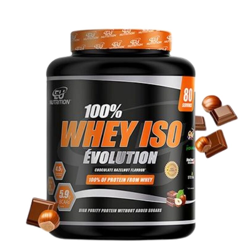 100% Whey Isolate Évolution Eu Nutrition - 2kg Sabor Chocolate Hazelnuts