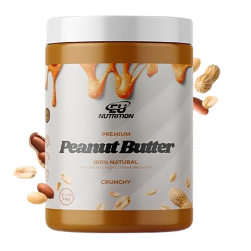Premium Peanut Butter 100% Natural 1 Kg Crunchy Eu Nutrition