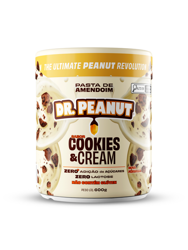 Dr. Peanut Cookies & Cream - Creme de Amendoim 500g