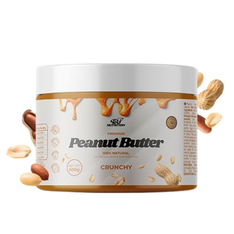Premium Peanut Butter 100% Natural 500 g Crunchy Eu Nutrition