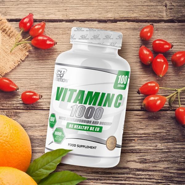 Vitamin C with Bioflavonoids Citrus and Rose Hip 100 Caps  Eu Nutrition