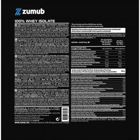 100% Whey Isolate Zumub - 1kg Sabor Coffee